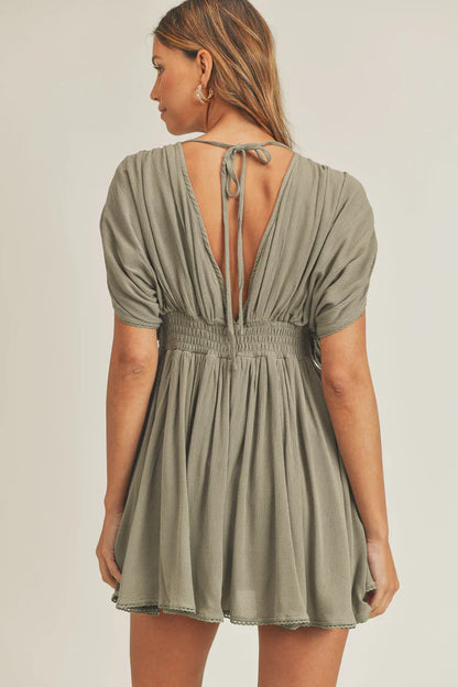 Montara ™ Folds Button Elegant Mini Romper